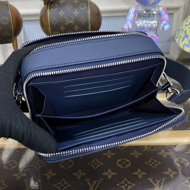 Louis vuitton original calfskin alpha wearable wallet M59161 blue