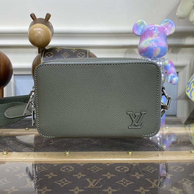 Louis vuitton original calfskin alpha wearable wallet M59161 khaki green