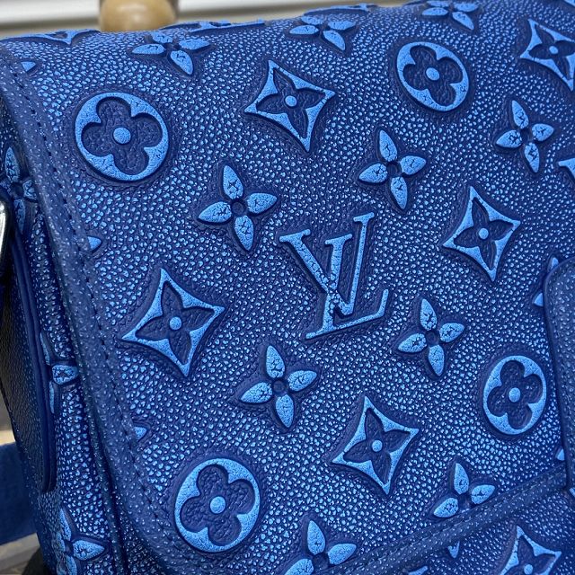 Louis vuitton original calfskin archy messenger bag M21358 blue