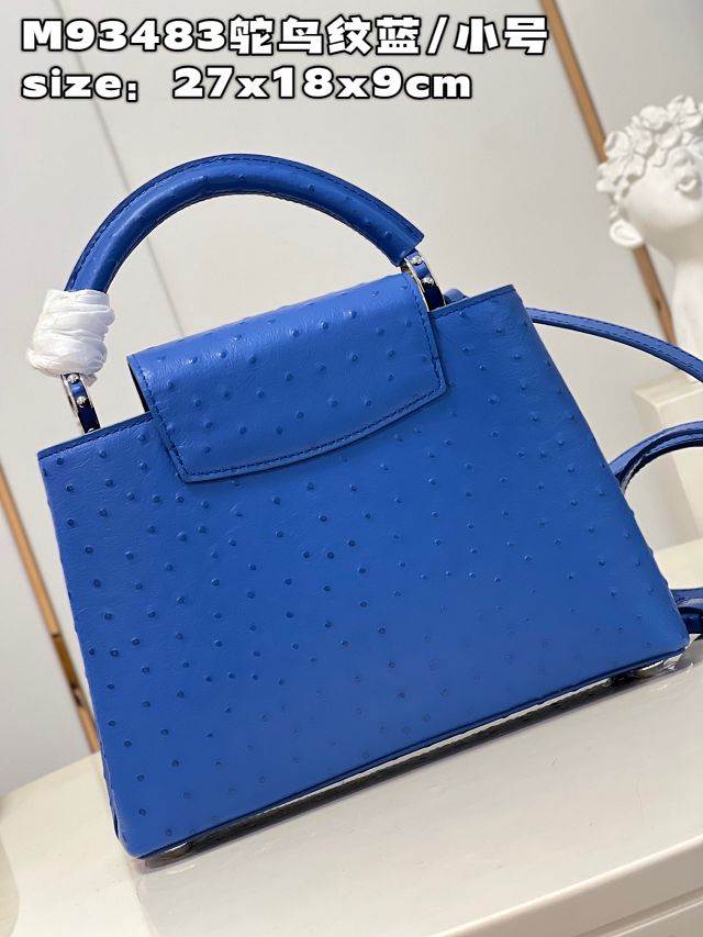 Louis vuitton original ostrich calfskin capucines BB handbag M48865 blue