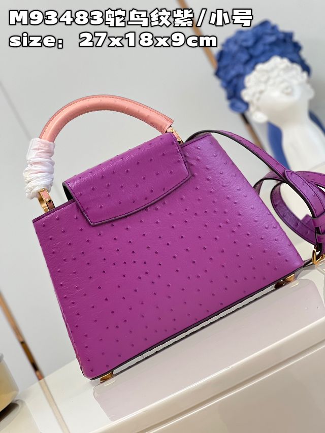 Louis vuitton original ostrich calfskin capucines BB handbag M48865 purple