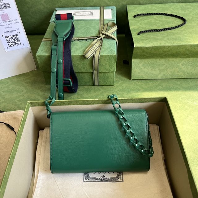 GG original calfskin horsebit 1955 mini bag 724713 green
