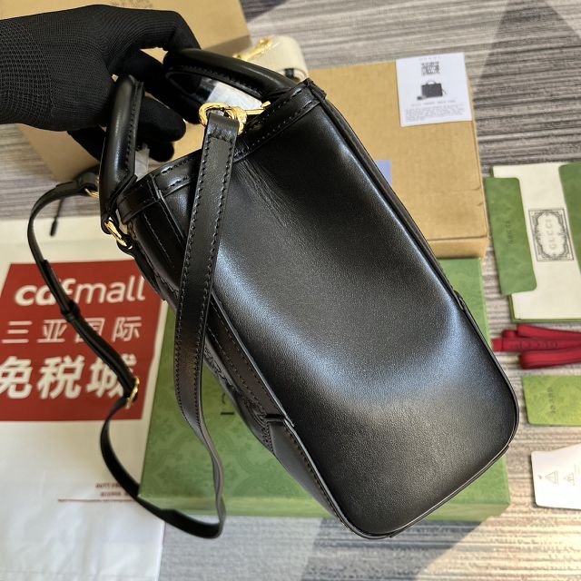 2023 GG original matelasse leather mini top handle bag 728309 black