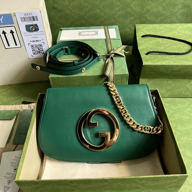 2023 GG original calfskin blondie shoulder bag 699268 green