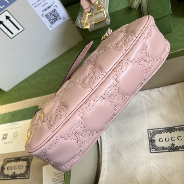 2023 GG original matelasse leather handbag 735049 pink