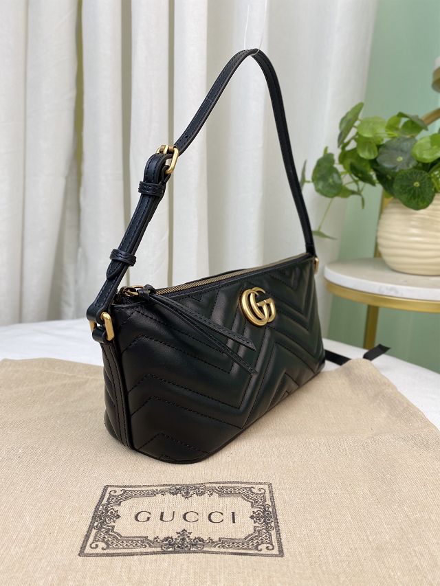 2023 GG original matelasse marmont shoulder bag 739166 black