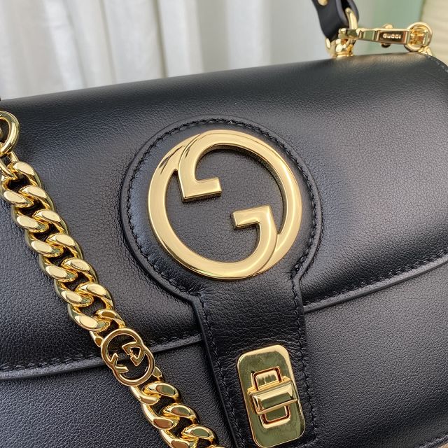 2023 GG original calfskin blondie top handle bag 735101 black