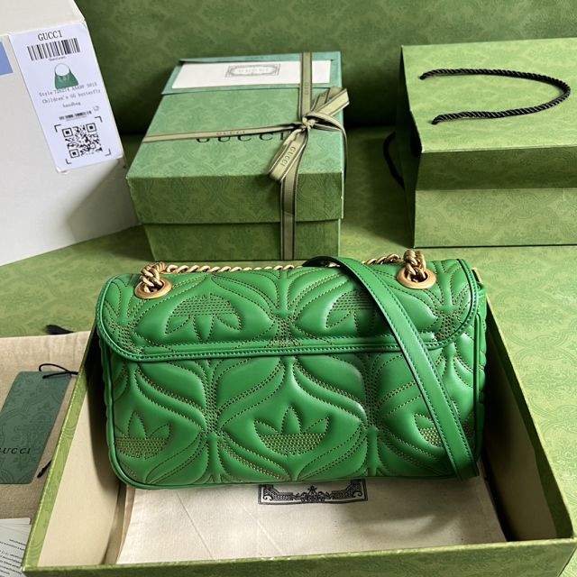 GG original calfskin marmont small shoulder bag 443497 green