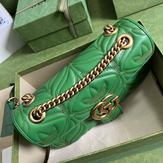 GG original calfskin marmont small shoulder bag 443497 green