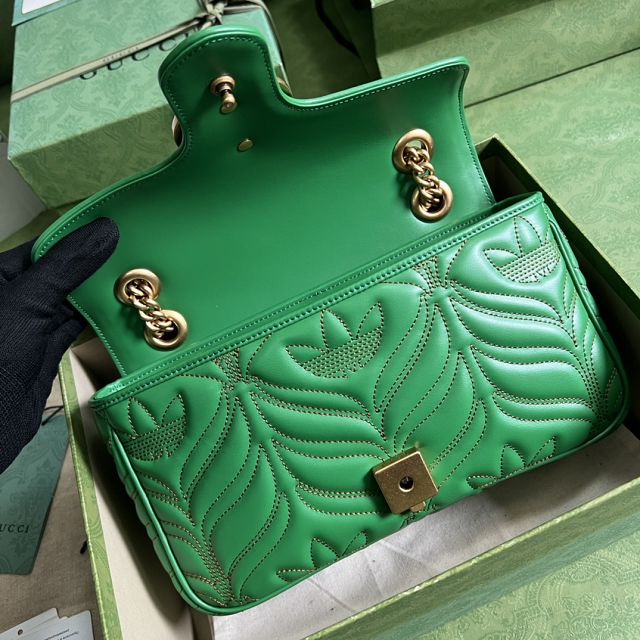 GG original calfskin marmont small shoulder bag 443497 green