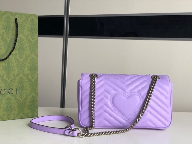 GG original calfskin marmont small shoulder bag 443497 purple