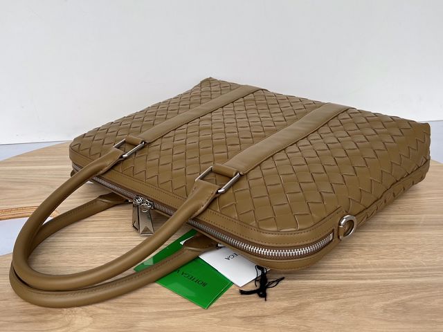 BV original calfskin slim Intrecciato briefcase 690702 acorn