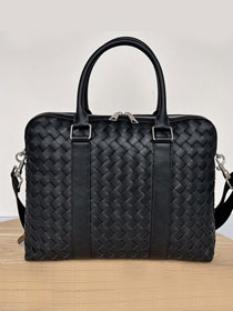 BV original calfskin slim Intrecciato briefcase 690702 black