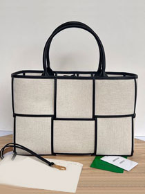 BV original canvas medium arco tote bag 710169 white&black