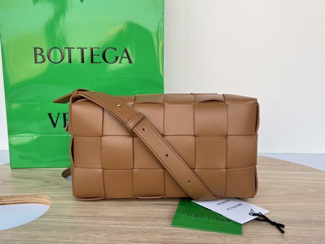 BV original lambskin brick cassette bag 709360 camel