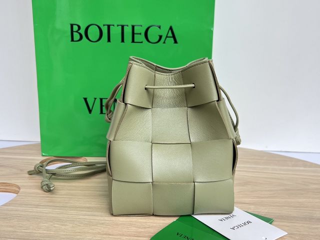 BV original lambskin cassette bucket bag 680218 travertine