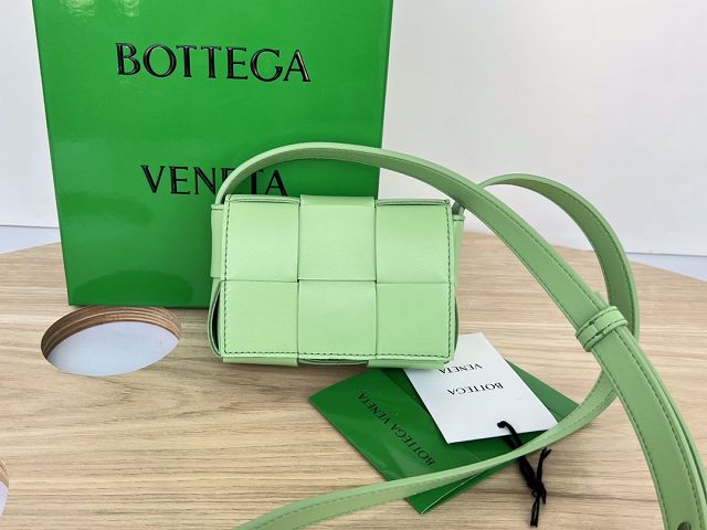 BV original lambskin mini cassette bag 666688 pistachio