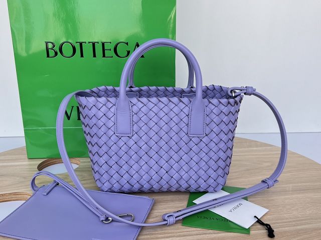 BV original lambskin mini cabat tote bag 709464 purple