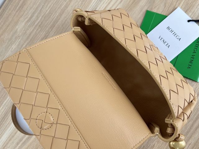 BV original lambskin pouch on strap 717429 almond