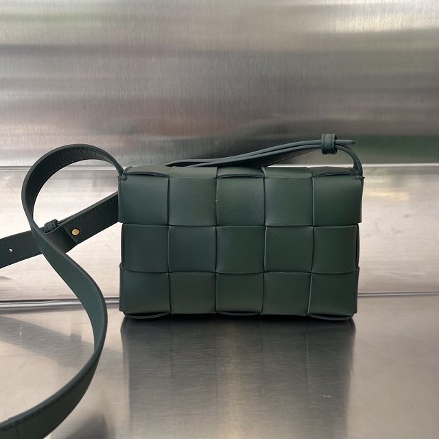 BV original lambskin small cassette bag 730848 dark green