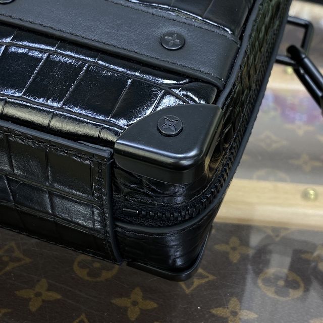Louis vuitton original calfskin handle soft trunk M45935 black