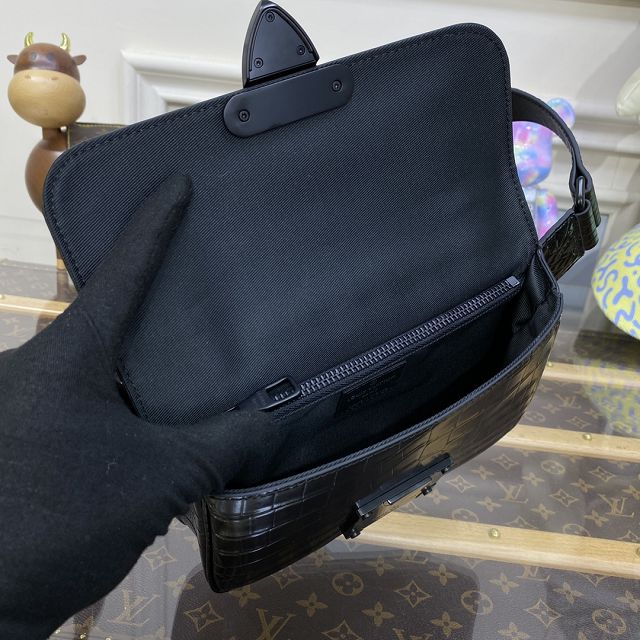 Louis vuitton original calfskin s lock sling bag m58487 black