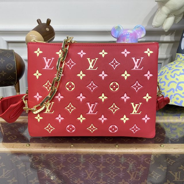 2023 Louis vuitton original lambskin coussin pm bag M22397 red