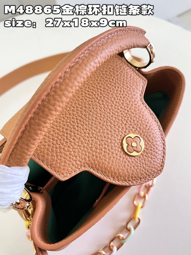 Louis vuitton original calfskin capucines BB handbag M21641 tan