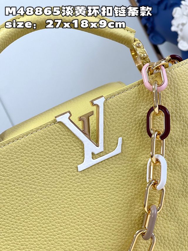 Louis vuitton original calfskin capucines BB handbag M21641 yellow