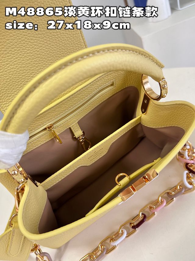 Louis vuitton original calfskin capucines BB handbag M21641 yellow