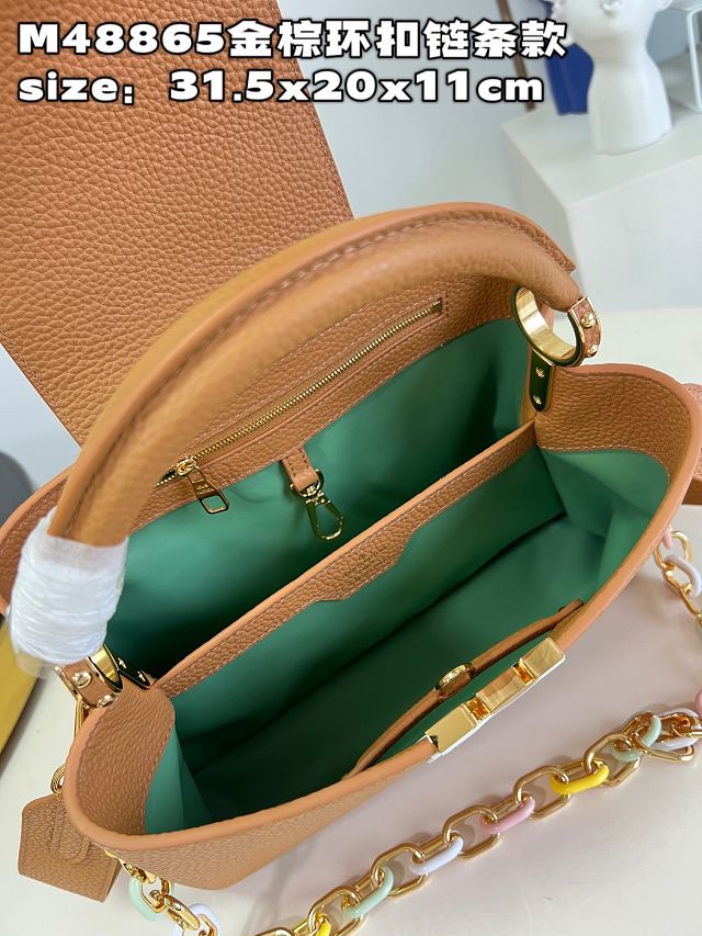 Louis vuitton original calfskin capucines MM handbag M21652 tan