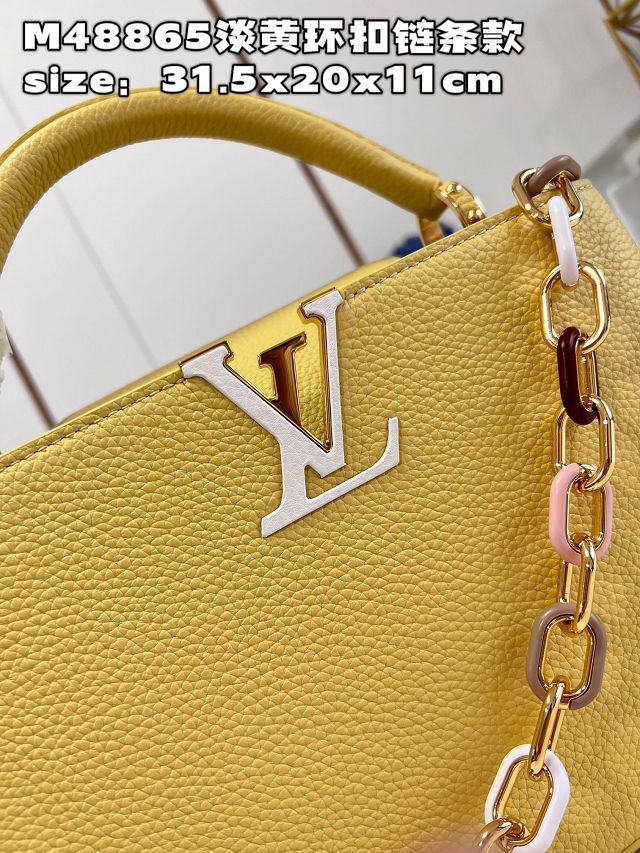 Louis vuitton original calfskin capucines MM handbag M21652 yellow