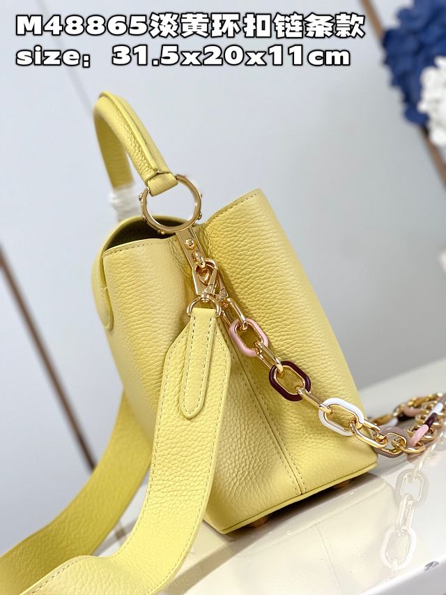 Louis vuitton original calfskin capucines MM handbag M21652 yellow