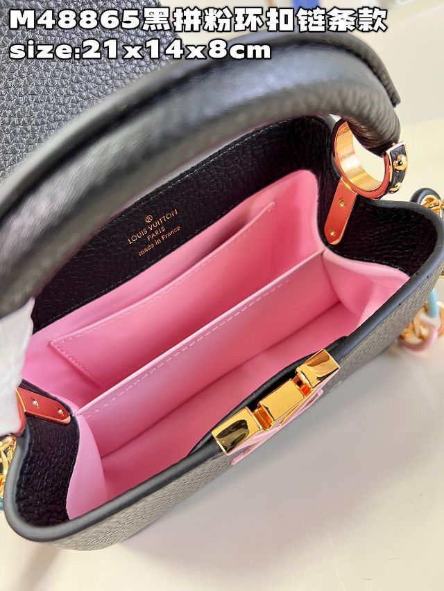 Louis vuitton original calfskin capucines mini handbag M21798 black