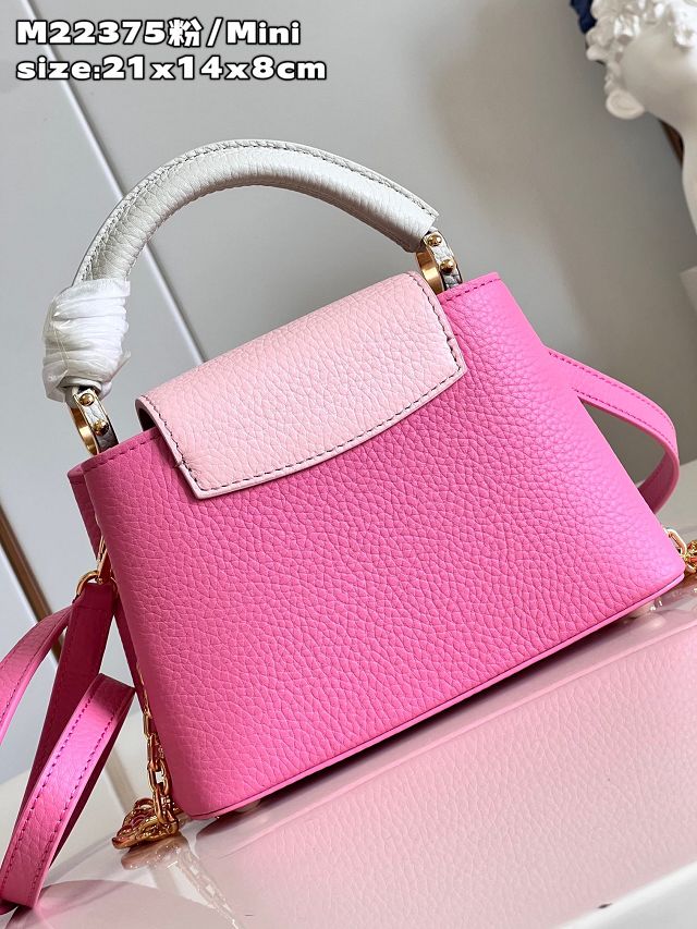 Louis vuitton original calfskin capucines mini handbag M22375 pink