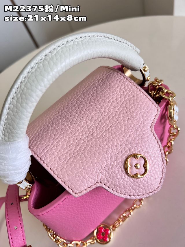 Louis vuitton original calfskin capucines mini handbag M22375 pink