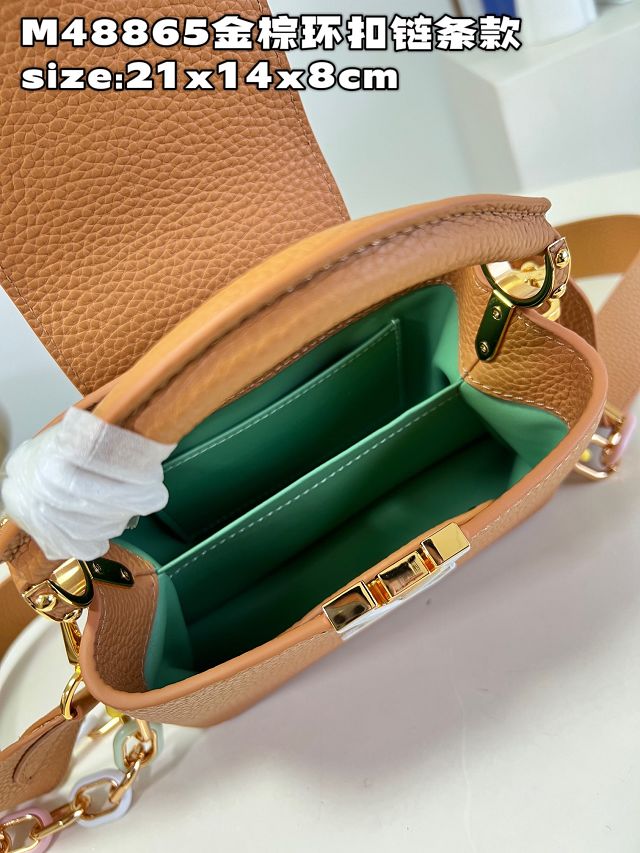 Louis vuitton original calfskin capucines mini handbag M21798 tan