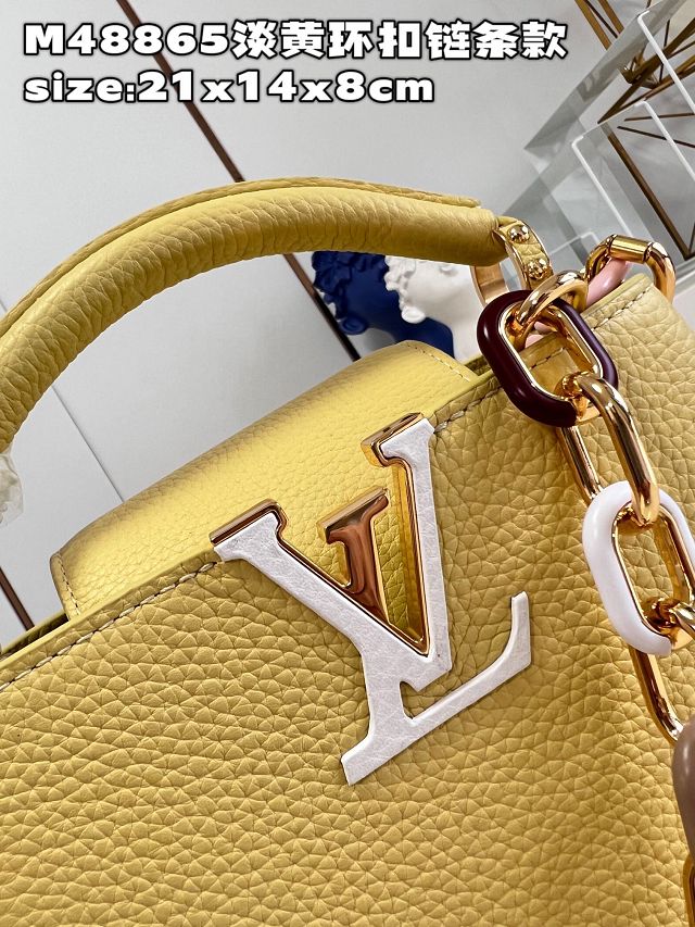 Louis vuitton original calfskin capucines mini handbag M21798 yellow