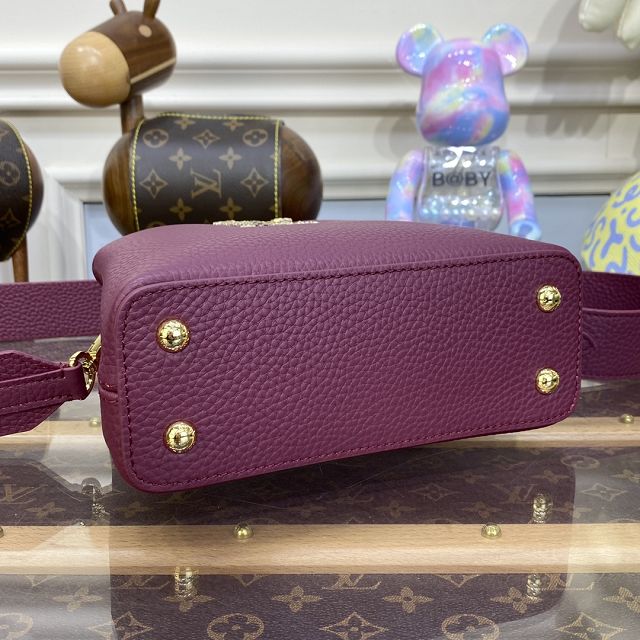 Louis vuitton original calfskin capucines mini handbag N82067 purple