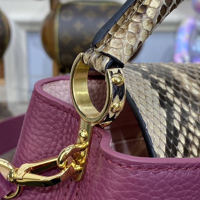 Louis vuitton original calfskin capucines mini handbag N82067 purple