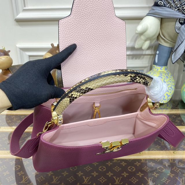 Louis vuitton original calfskin capucines mm handbag N82018 purple