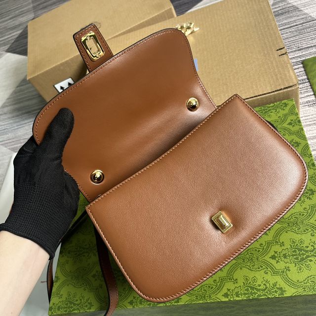 2023 GG original calfskin blondie top handle bag 735101 brown