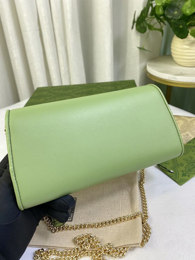 GG original calfskin blondie chain wallet 725215 green