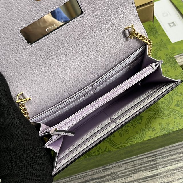 GG original canvas wallet with chain 726497 purple