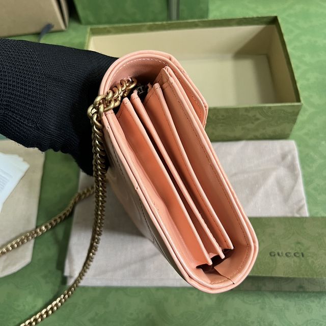 GG original calfskin marmont mini bag 474575 peach