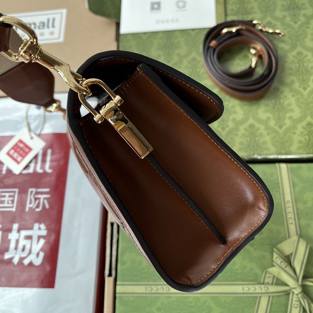 GG original matelasse leather small shoulder bag 724529 brown