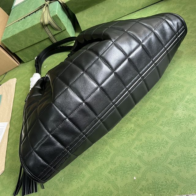 GG original calfskin deco medium tote bag 746210 black