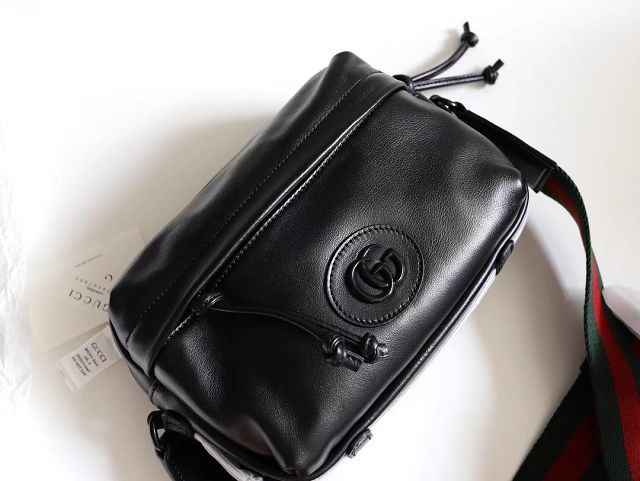 GG original calfskin shoulder bag 725696 black