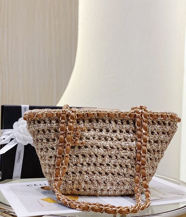 CC original crochet small shopping bag AS3689 apricot