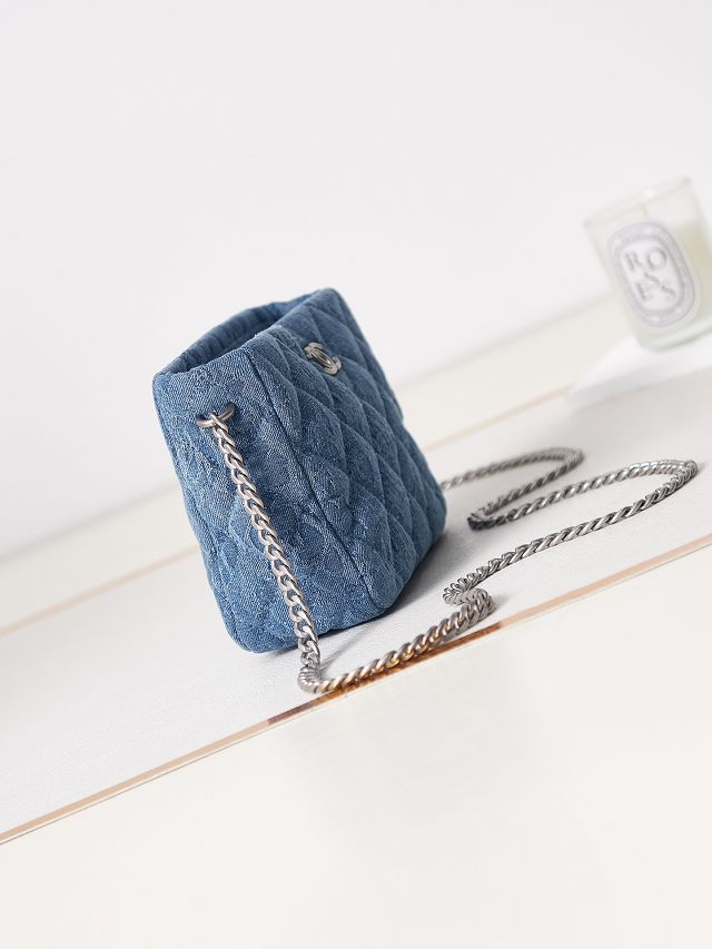 CC original denim small hobo bag AS3830 blue